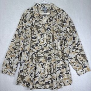 Catherines Maggie Barnes Blouse Womens 3X Button Front